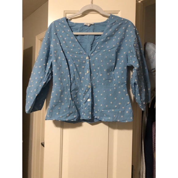 SOLD. Madewell | Polka Dot Blouse - Picture 2 of 6